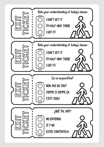 multi lingual exit ticket