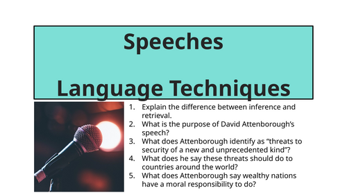 Speeches - Language Techniques: David Attenborough - 2021 UN Address