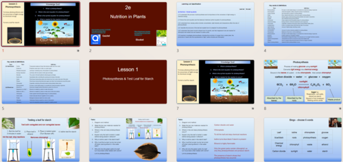 Edexcel IGCSE Biology 9–1: Topic 2e Plant Nutrition & Photosynthesis 5 Complete Lessons (45+ Slides