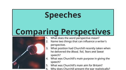 Speeches - Comparing Perspectives: Churchill and Blair
