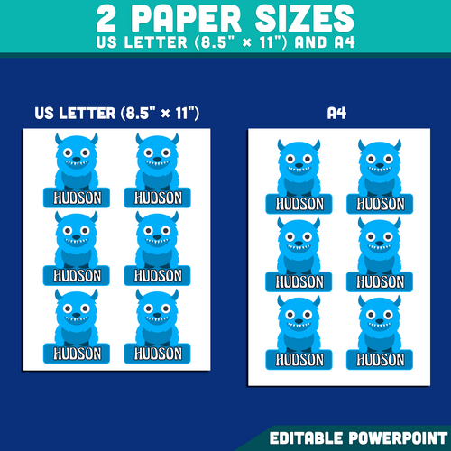 Monster Classroom Name Tags, Playful Student Organization Decor ...
