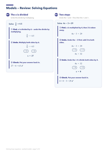 Solving Equations - Scaffolded Worksheets for LPA (PLEASE LEAVE REVIEWS ...
