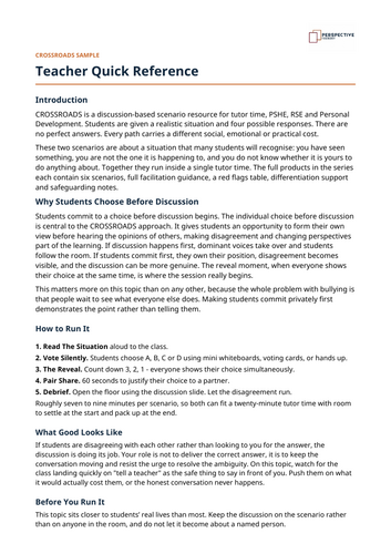 Free Anti-Bullying Week 2026 Crossroads Discussion Sample | Teaching ...