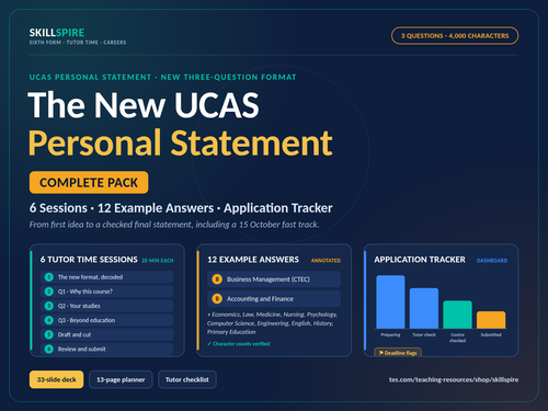 New UCAS Personal Statement Tutor Time Pack | 6 Sessions + 12 Example ...