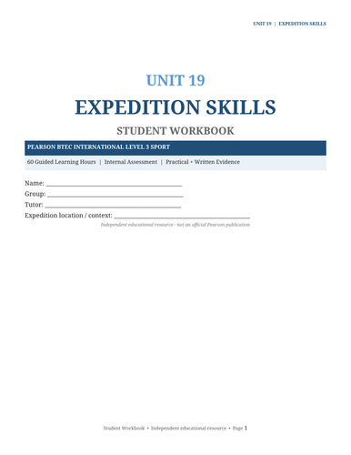 BTEC International Level 3 Sport Unit 19 | Sport & Leisure Facility Operation | 70-Page Workbook