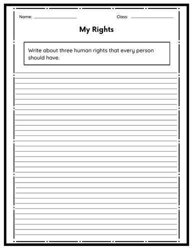 Human Rights Day Writing Prompts | 20 Printable Writing Worksheets ...