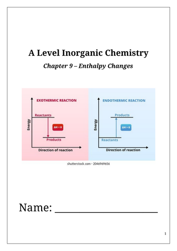OCR A Level Chemistry Chapter 9 - Enthalpy