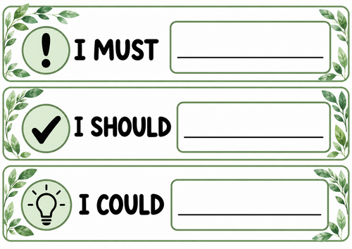 KS1 Visual Instruction Cards & I Must, I Should, I Could Classroom ...
