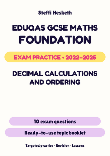 Eduqas GCSE Maths Foundation: Decimal calculations and ordering Exam ...