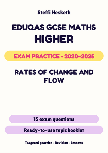 Eduqas GCSE Maths Higher: Rates of change and flow Exam Questions ...