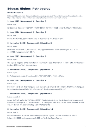 Eduqas GCSE Maths Higher: Pythagoras Exam Questions | 2020-2025 ...
