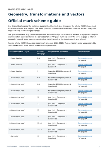 Eduqas GCSE Maths Higher: Geometry, transformations and vectors Exam ...
