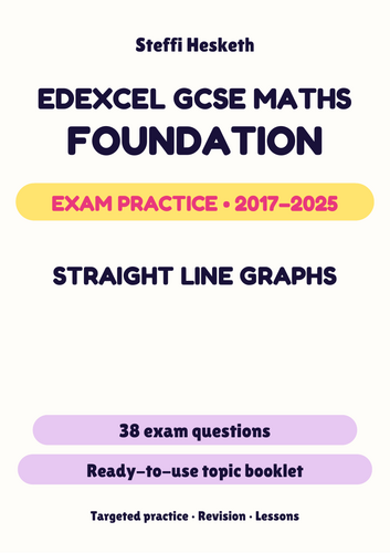 Edexcel GCSE Maths Foundation: Straight line graphs Exam Questions ...