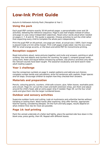 Autumn & Halloween Activity Pack | 30 Fun Worksheets | Reception & Year ...