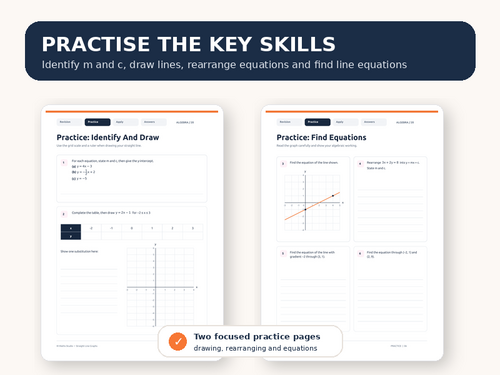 Straight Line Graphs | Revision Booklet | Teaching Resources