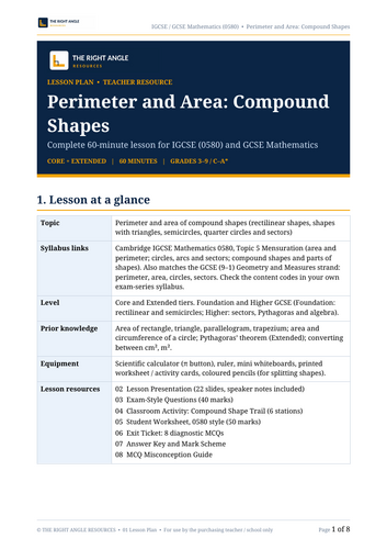 Perimeter and Area of Compound Shapes Complete Mastery Bundle | IGCSE ...