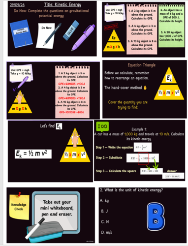 GCSE Physics: Kinetic Energy – Take Up & Use Lesson | Teaching Resources