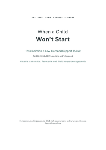 Task Initiation Toolkit – When a Child Won’t Start | KS2 SEND ...