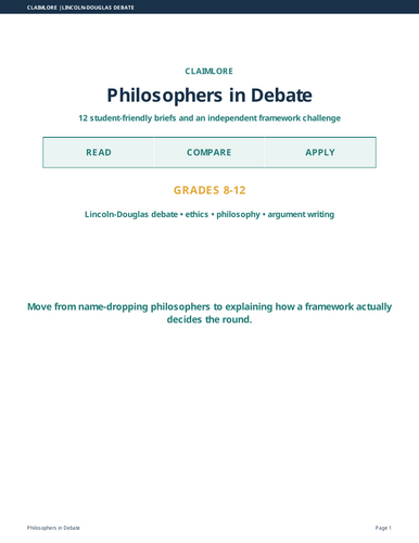 Philosophers in Debate | Ethics & Critical Thinking Activities