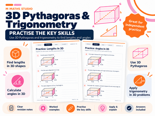 3D Pythagoras and Trigonometry | Revision Booklet | Teaching Resources