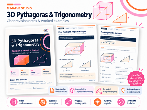 3D Pythagoras and Trigonometry | Revision Booklet | Teaching Resources