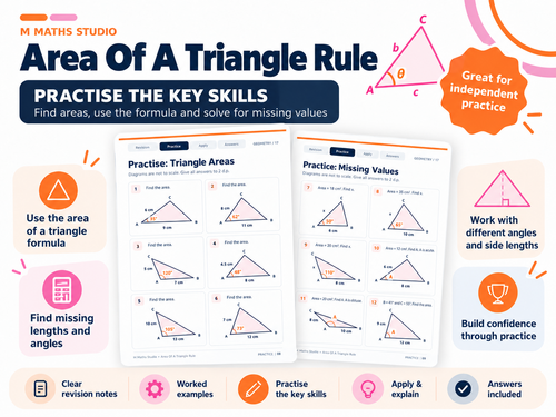 Area of a Triangle Rule | Revision Booklet | Teaching Resources