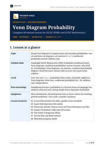Venn Diagram Probability | IGCSE 0580 & GCSE Maths | Complete Lesson ...