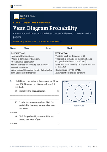 Venn Diagram Probability | IGCSE 0580 & GCSE Maths | Complete Lesson ...