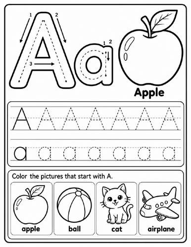 Alphabet A-Z Tracing Worksheets | Letter Formation & Beginning Sounds ...