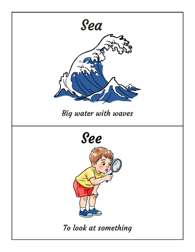 Homonyms Flashcards | Same Sound Different Meaning Vocabulary Cards ...