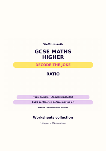 Ratio | GCSE Decode the Joke Bundle + Answers | Teaching Resources