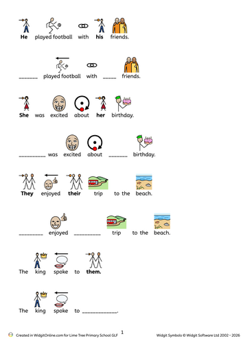 First Person and Third Person with Widgit Symbols Year 4 SEN/LA ...