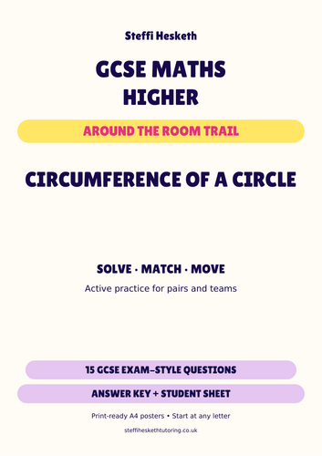GCSE Higher Maths Circumference of a Circle | Around the Room Trail ...