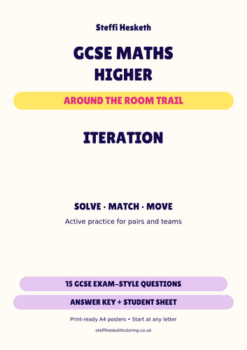 GCSE Higher Maths Iteration | Around the Room Trail | Teaching Resources