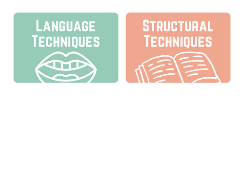 Language & Structure Techniques | Revision cards | Teaching Resources