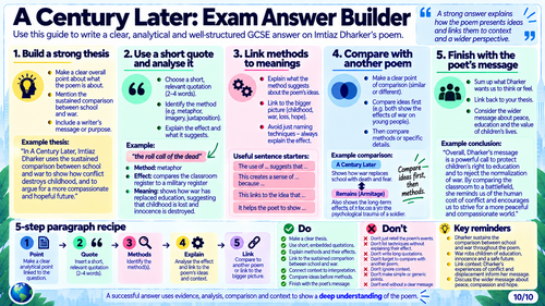 A Century Later by Imtiaz Dharker | AQA GCSE English Literature | Exam Answer Builder