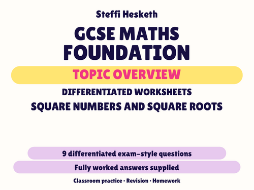 GCSE Foundation Square Numbers and Square Roots | Topic Overview ...