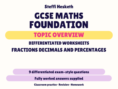 GCSE Foundation Fractions Decimals and Percentages | Topic Overview ...