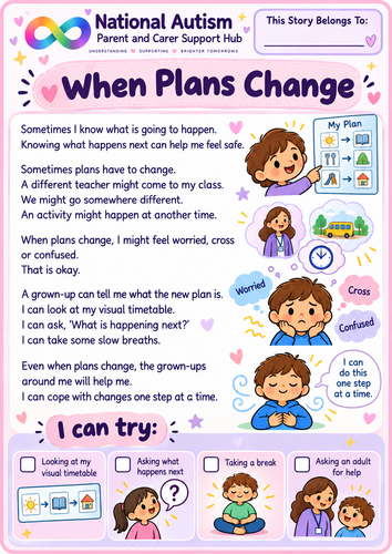 When Plans Change: ASD Social Story | Teaching Resources