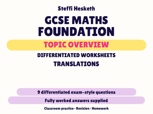 GCSE Foundation Translations | Topic Overview Differentiated Worksheet ...