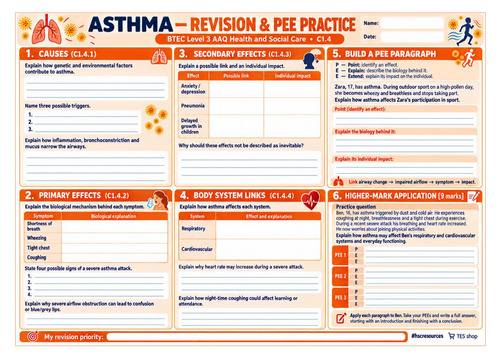 AAQ BTEC Health & Social Care Unit 2 Human Biology Learning Aim C ...