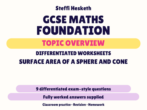 GCSE Foundation Surface Area of a Sphere and Cone | Topic Overview ...