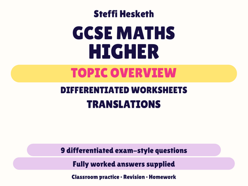 GCSE Higher Translations | Topic Overview Differentiated Worksheet ...
