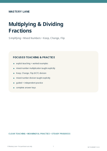 Multiplying & Dividing Fractions Worksheets | Teaching Resources