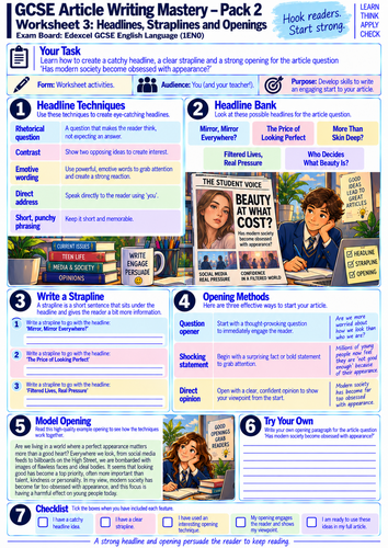 Edexcel GCSE English Language 1EN0 | Article Writing Mastery Pack 2 | Paper 2 Transactional Writing