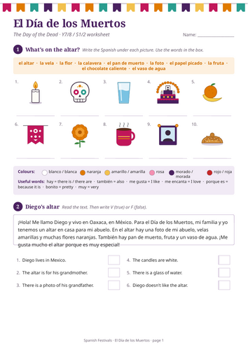 Día de los Muertos Conti-Style Spanish Lessons (x2) for S1/2, Y7/8 ...