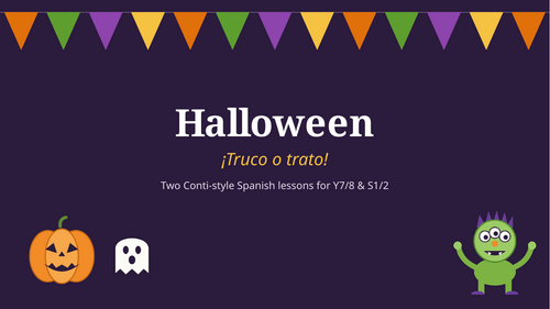 Halloween, Conti Style: 2 Spanish Lessons + Worksheet (KS3, S1/2 & Y7/8 ...