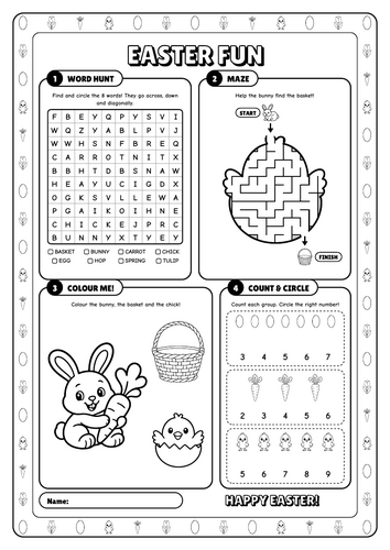 Easter Activity Placemat Word Search | 2 pp | Teaching Resources