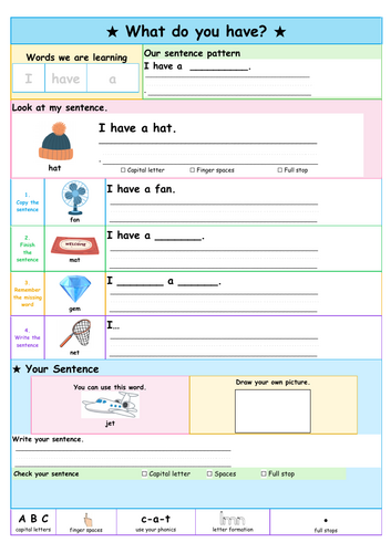 Sentence writing support | Teaching Resources