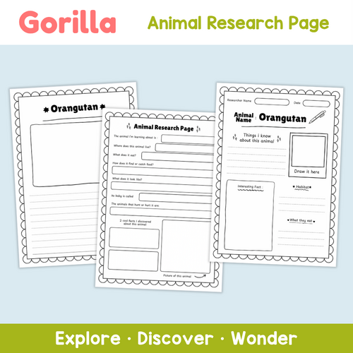 Gorilla Animal Research Project | Science Worksheets for Kids ...